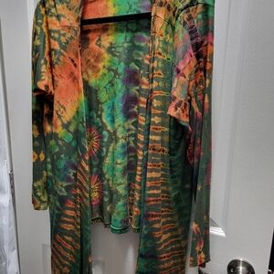 NWT Kathmandu Cardigan Sweater Green tie dye